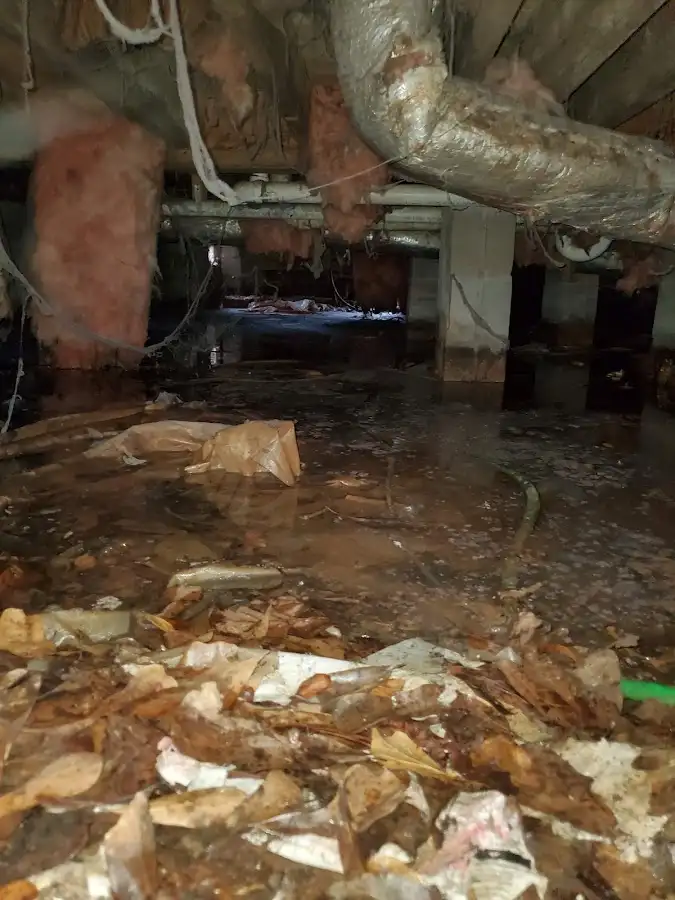 Crawl space flood assessment for Commercial Water Damage Restoration in Easton